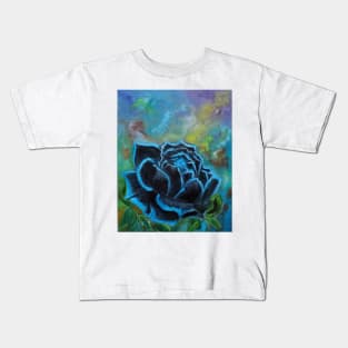 Dazzling Black Rose Kids T-Shirt